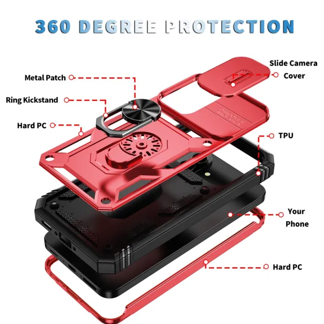 Coque Samsung Galaxy A27 Armure Volet Caméra et Anneau Support