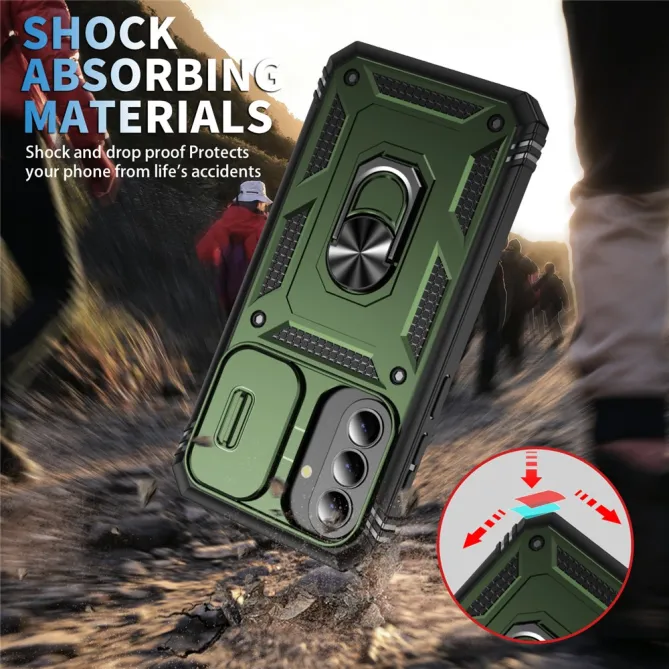 Coque Samsung Galaxy A27 Armure Volet Caméra et Anneau Support