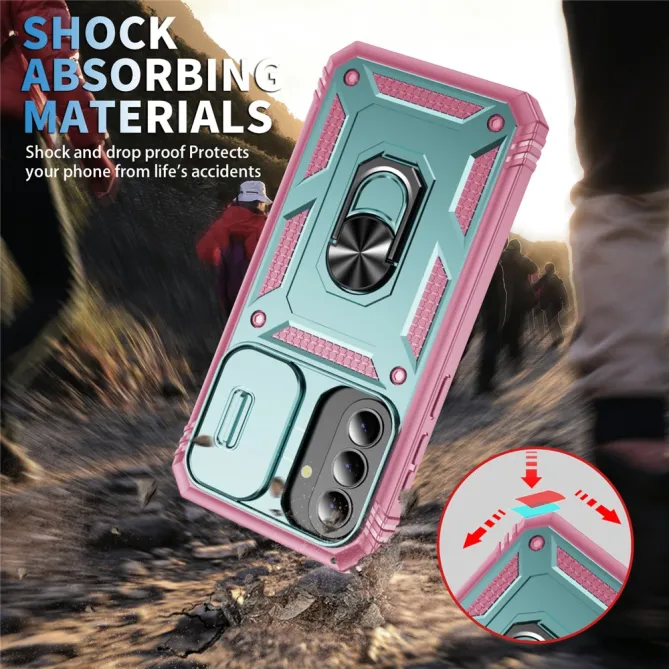 Coque Samsung Galaxy A27 Armure Volet Caméra et Anneau Support