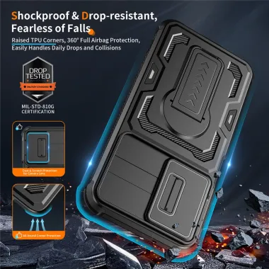Coque Samsung Galaxy A27 Antichoc Volet Caméra et Béquille Verticale