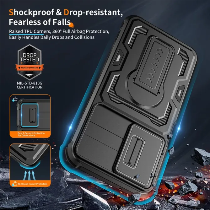 Coque Samsung Galaxy A27 Antichoc Volet Caméra et Béquille Verticale
