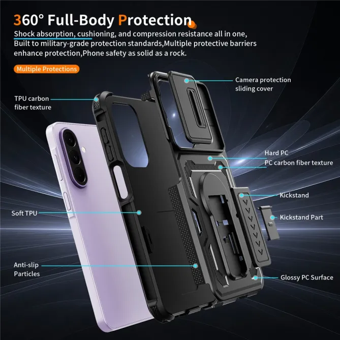 Coque Samsung Galaxy A27 Antichoc Volet Caméra et Béquille Verticale