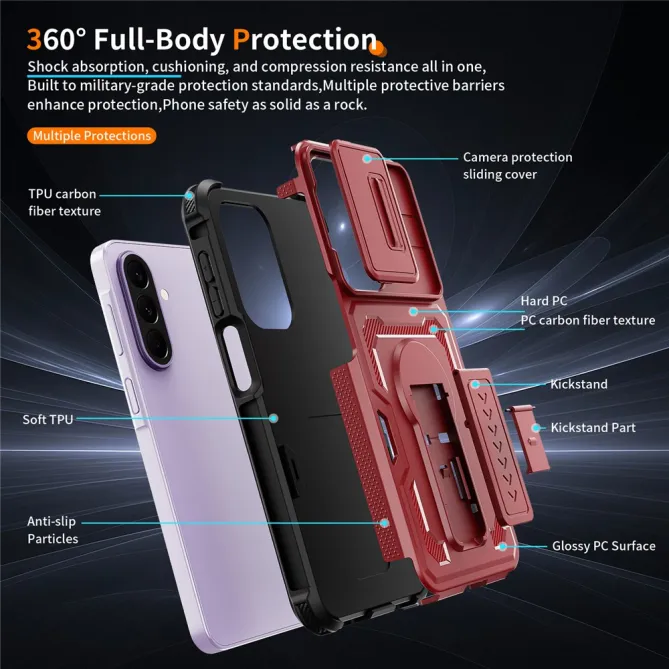 Coque Samsung Galaxy A27 Antichoc Volet Caméra et Béquille Verticale