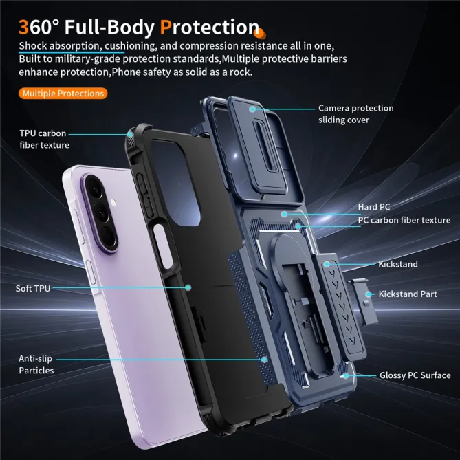 Coque Samsung Galaxy A27 Antichoc Volet Caméra et Béquille Verticale
