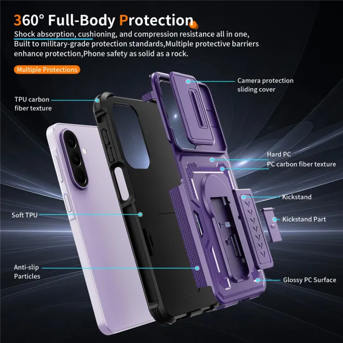 Coque Samsung Galaxy A27 Antichoc Volet Caméra et Béquille Verticale