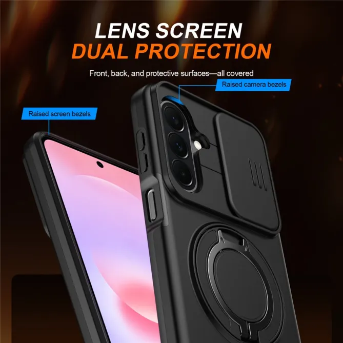 Coque Samsung Galaxy A27 Magnétique Anneau et Volet Caméra Finition Mate