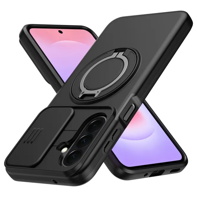 Coque Samsung Galaxy A27 Magnétique Anneau et Volet Caméra Finition Mate
