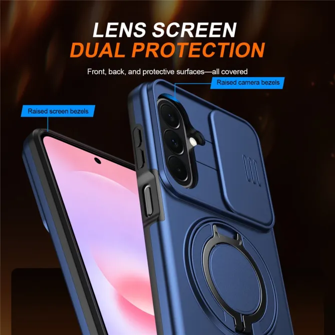 Coque Samsung Galaxy A27 Magnétique Anneau et Volet Caméra Finition Mate