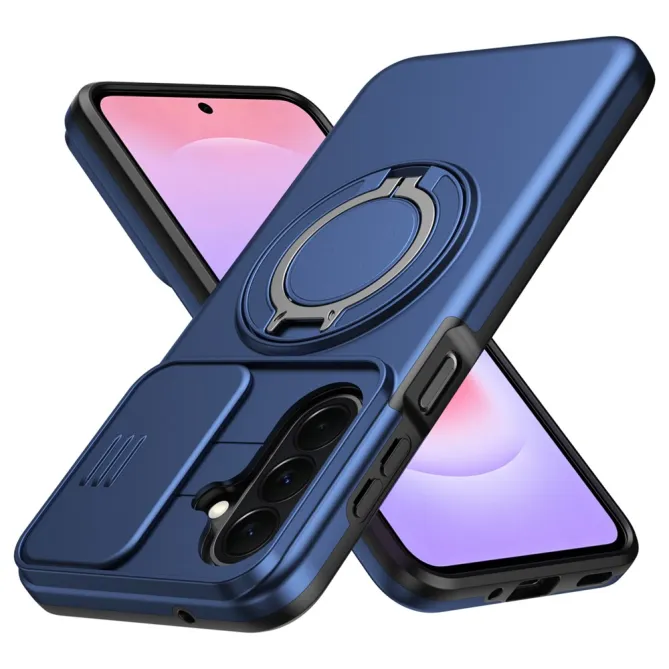 Coque Samsung Galaxy A27 Magnétique Anneau et Volet Caméra Finition Mate
