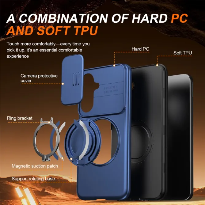 Coque Samsung Galaxy A27 Magnétique Anneau et Volet Caméra Finition Mate