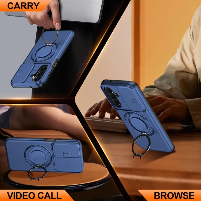 Coque Samsung Galaxy A27 Magnétique Anneau et Volet Caméra Finition Mate