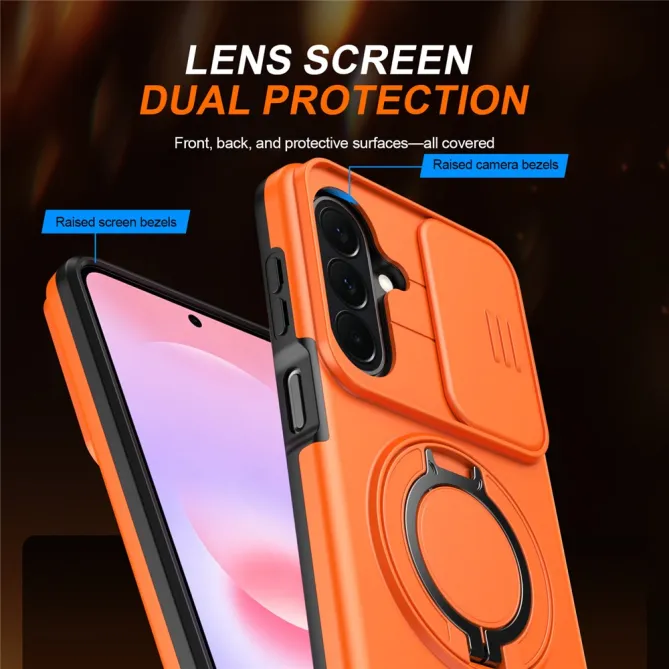 Coque Samsung Galaxy A27 Magnétique Anneau et Volet Caméra Finition Mate