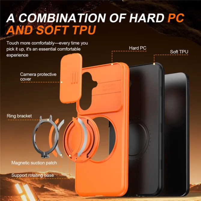 Coque Samsung Galaxy A27 Magnétique Anneau et Volet Caméra Finition Mate