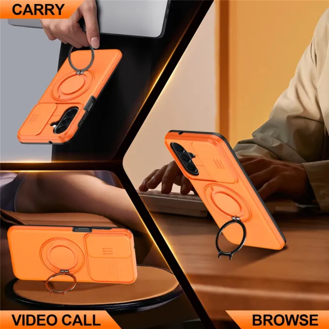 Coque Samsung Galaxy A27 Magnétique Anneau et Volet Caméra Finition Mate