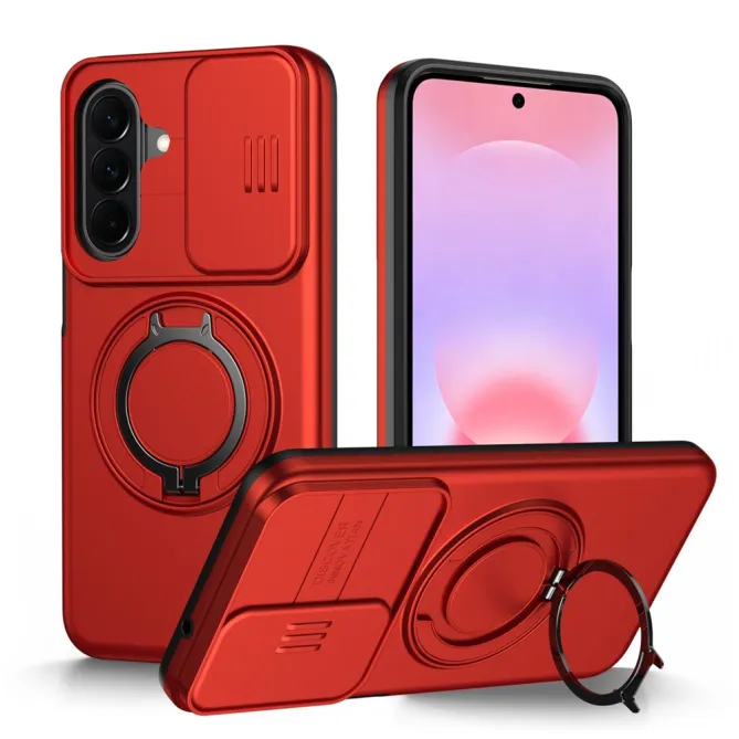 Coque Samsung Galaxy A27 Magnétique Anneau et Volet Caméra Finition Mate