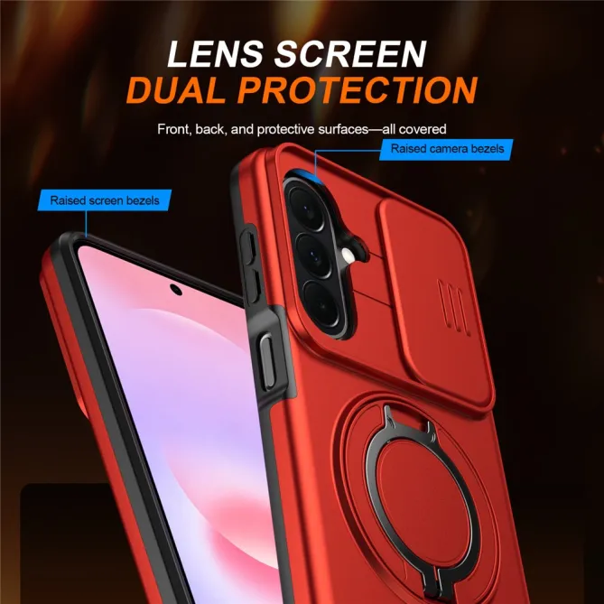 Coque Samsung Galaxy A27 Magnétique Anneau et Volet Caméra Finition Mate