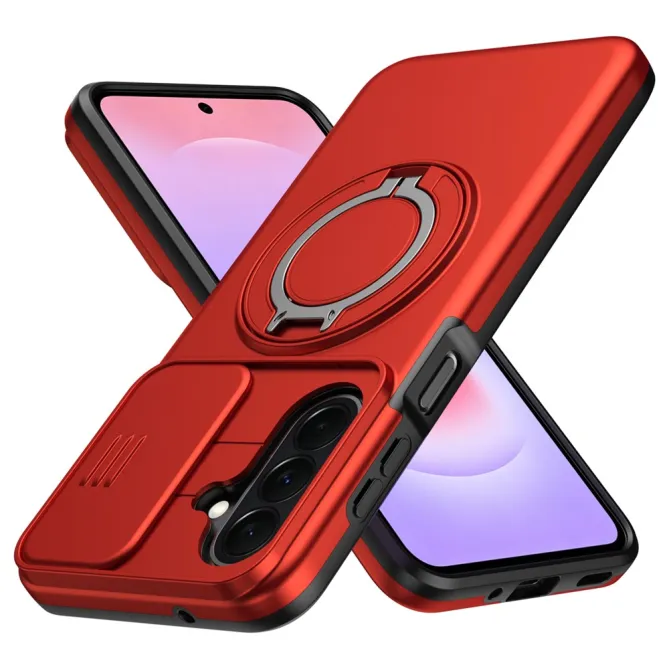Coque Samsung Galaxy A27 Magnétique Anneau et Volet Caméra Finition Mate