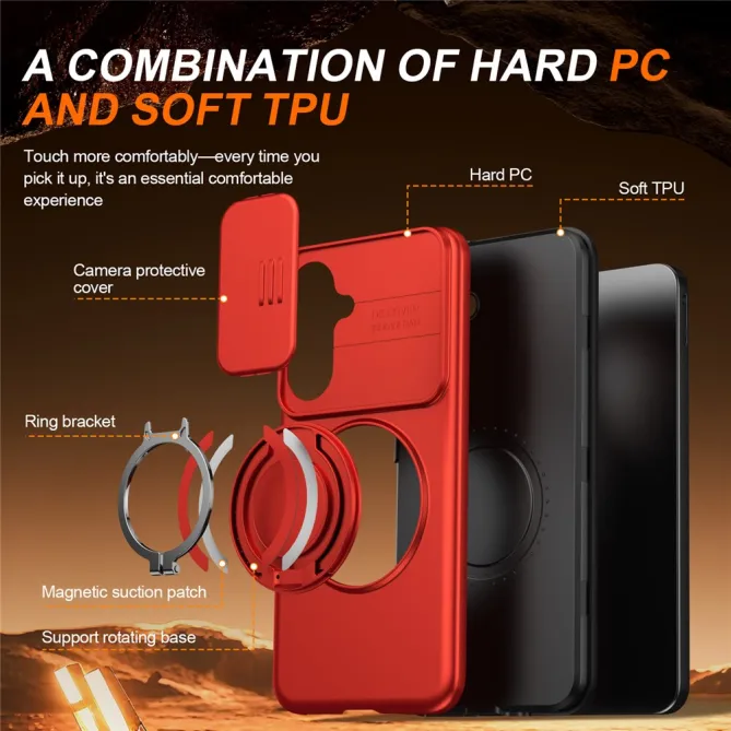 Coque Samsung Galaxy A27 Magnétique Anneau et Volet Caméra Finition Mate