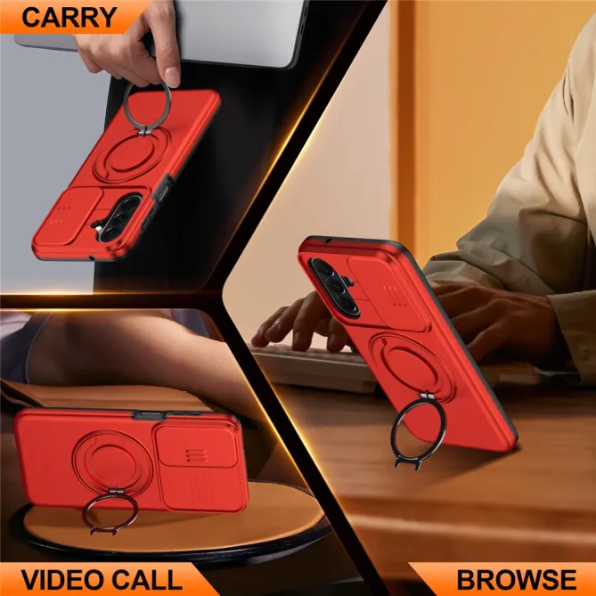 Coque Samsung Galaxy A27 Magnétique Anneau et Volet Caméra Finition Mate