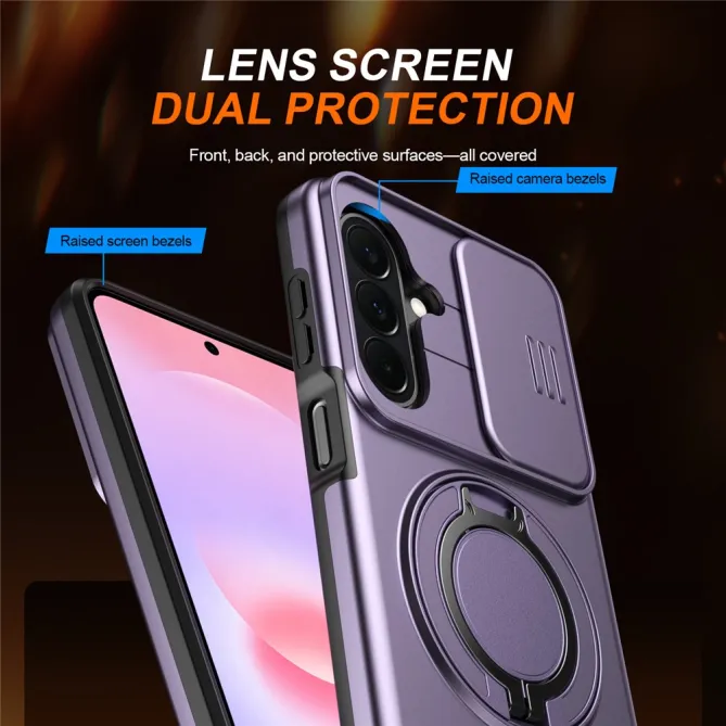 Coque Samsung Galaxy A27 Magnétique Anneau et Volet Caméra Finition Mate