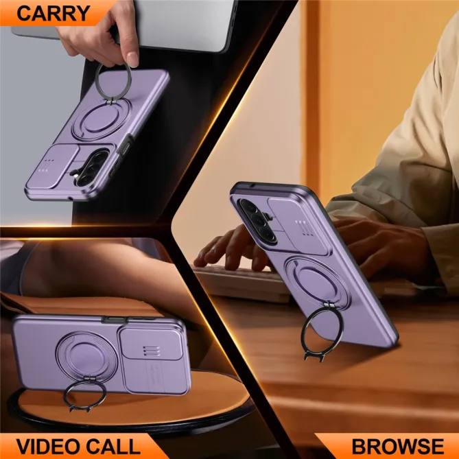Coque Samsung Galaxy A27 Magnétique Anneau et Volet Caméra Finition Mate
