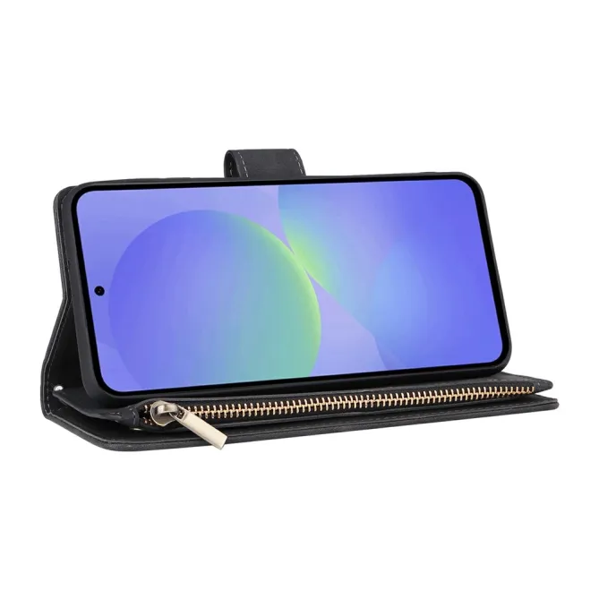 Housse Samsung Galaxy A27 Portefeuille Zippé Multi-Cartes avec Dragonne