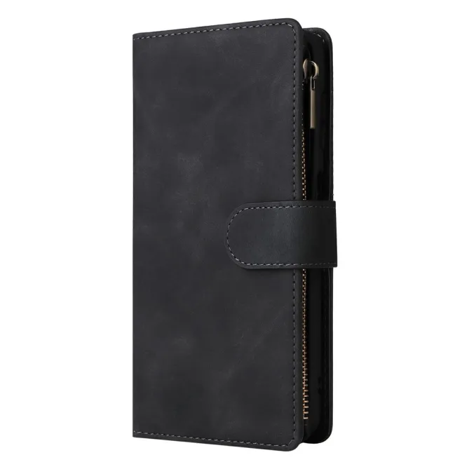 Housse Samsung Galaxy A27 Portefeuille Zippé Multi-Cartes avec Dragonne
