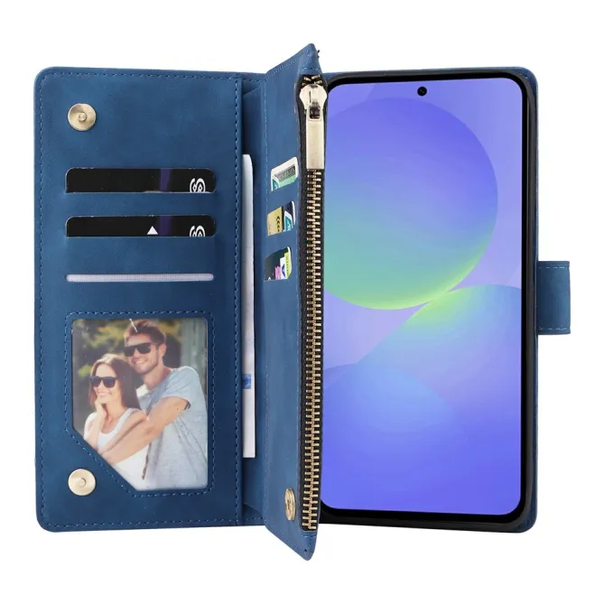 Housse Samsung Galaxy A27 Portefeuille Zippé Multi-Cartes avec Dragonne