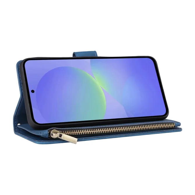 Housse Samsung Galaxy A27 Portefeuille Zippé Multi-Cartes avec Dragonne