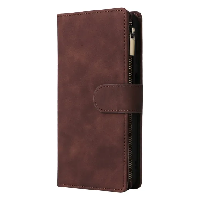 Housse Samsung Galaxy A27 Portefeuille Zippé Multi-Cartes avec Dragonne