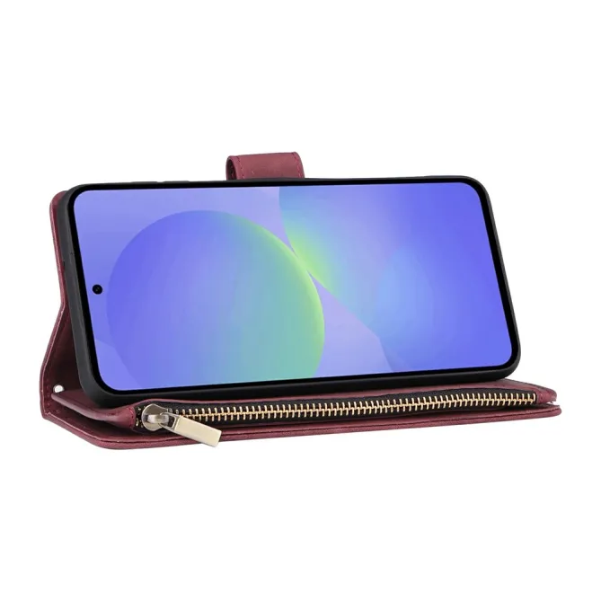 Housse Samsung Galaxy A27 Portefeuille Zippé Multi-Cartes avec Dragonne