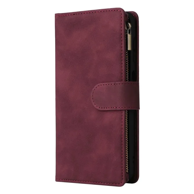 Housse Samsung Galaxy A27 Portefeuille Zippé Multi-Cartes avec Dragonne