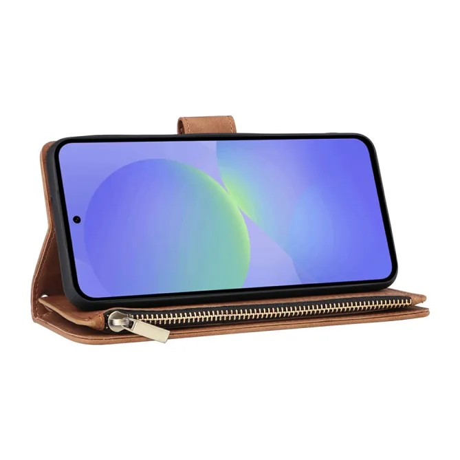 Housse Samsung Galaxy A27 Portefeuille Zippé Multi-Cartes avec Dragonne