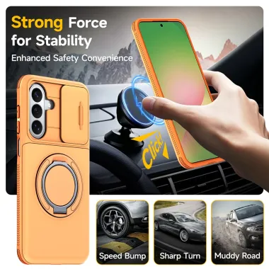Coque Samsung Galaxy A27 Cache Caméra Anneau et Rangement Cartes