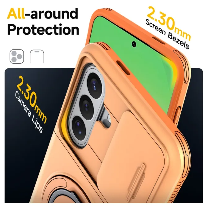 Coque Samsung Galaxy A27 Cache Caméra Anneau et Rangement Cartes