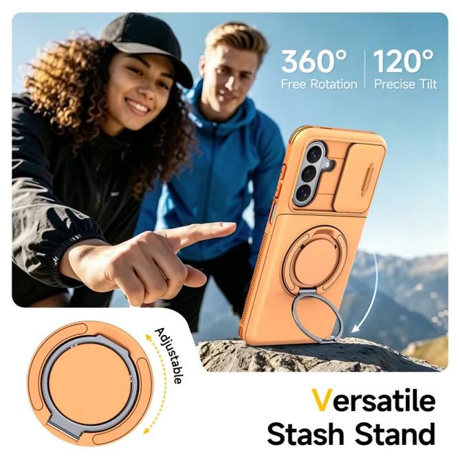 Coque Samsung Galaxy A27 Cache Caméra Anneau et Rangement Cartes