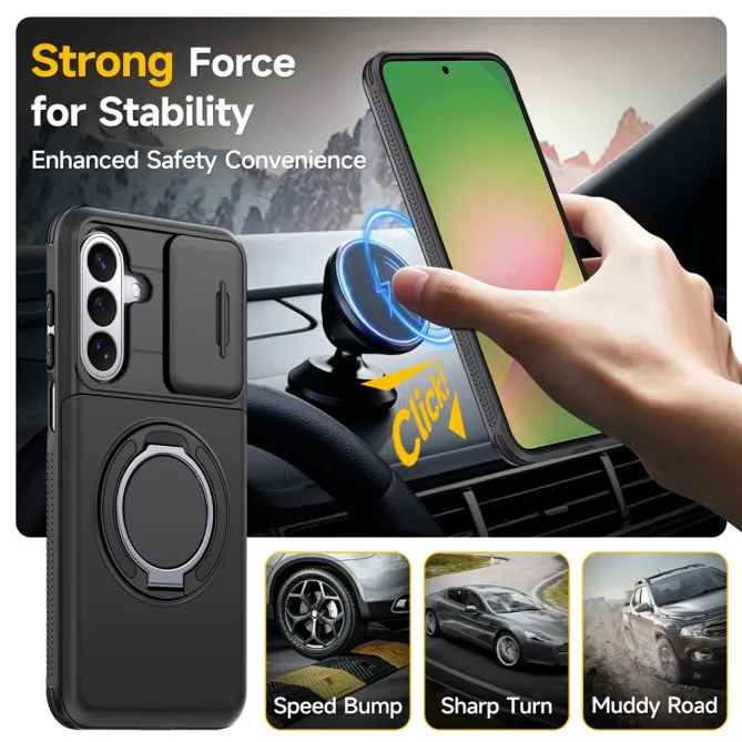 Coque Samsung Galaxy A27 Cache Caméra Anneau et Rangement Cartes