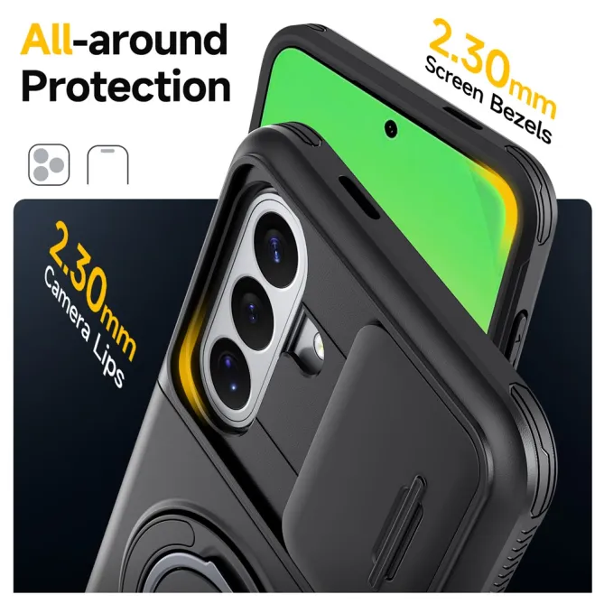 Coque Samsung Galaxy A27 Cache Caméra Anneau et Rangement Cartes