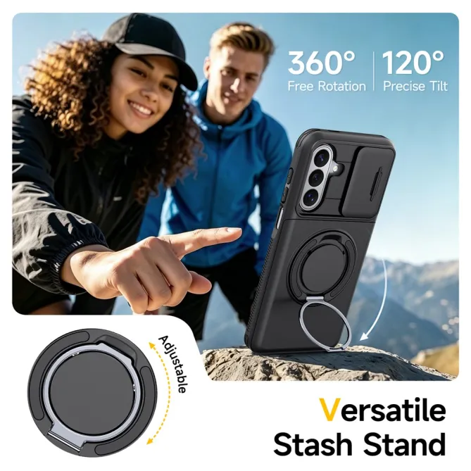 Coque Samsung Galaxy A27 Cache Caméra Anneau et Rangement Cartes