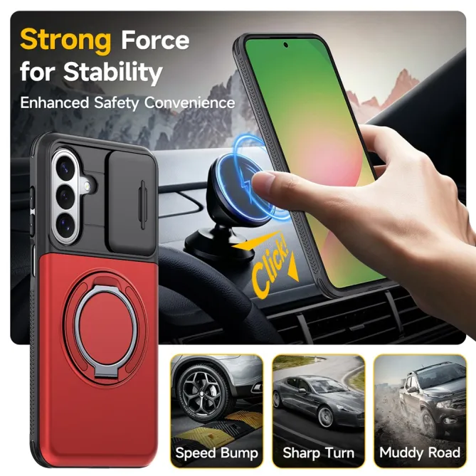 Coque Samsung Galaxy A27 Cache Caméra Anneau et Rangement Cartes