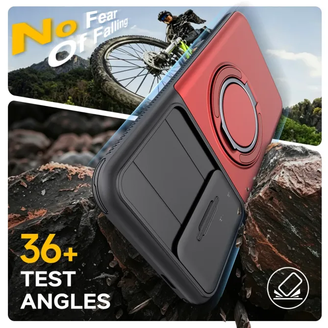 Coque Samsung Galaxy A27 Cache Caméra Anneau et Rangement Cartes