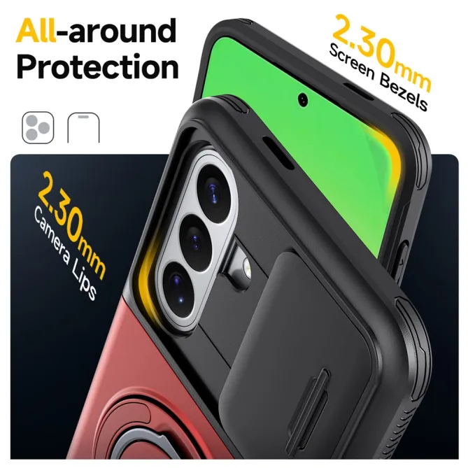 Coque Samsung Galaxy A27 Cache Caméra Anneau et Rangement Cartes