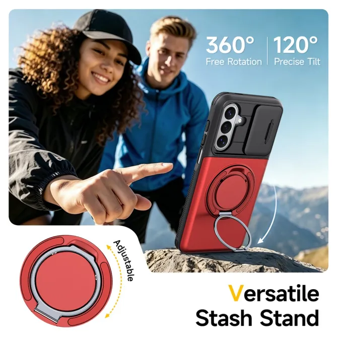 Coque Samsung Galaxy A27 Cache Caméra Anneau et Rangement Cartes