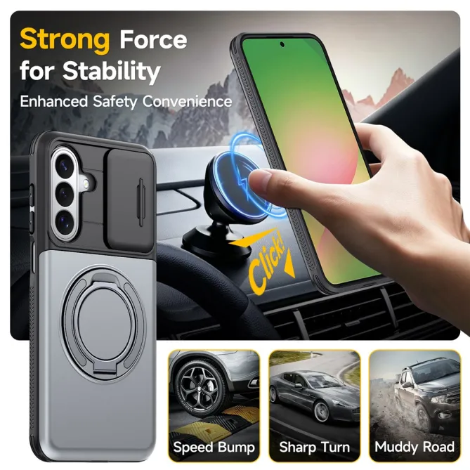 Coque Samsung Galaxy A27 Cache Caméra Anneau et Rangement Cartes