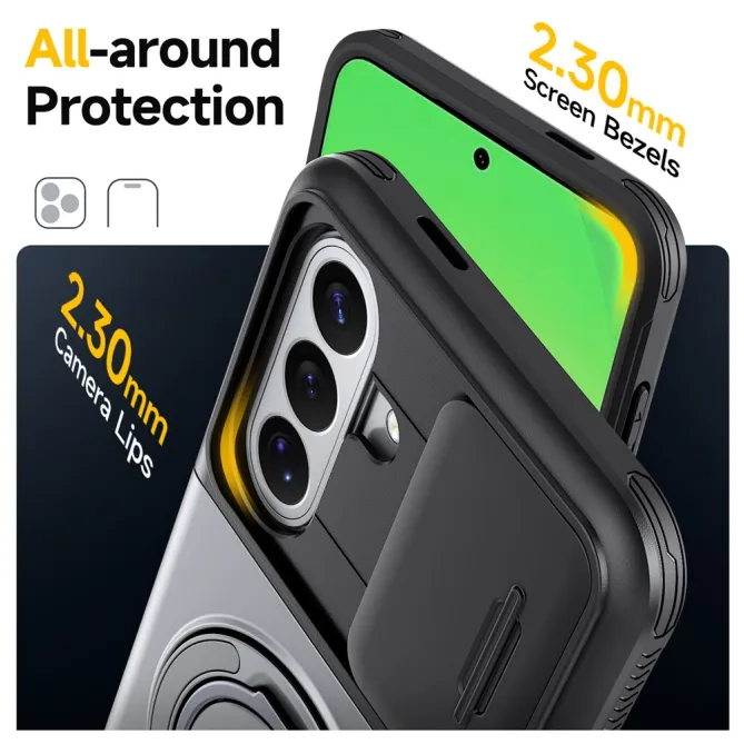Coque Samsung Galaxy A27 Cache Caméra Anneau et Rangement Cartes