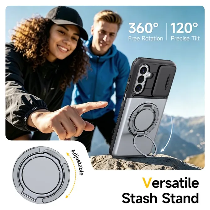 Coque Samsung Galaxy A27 Cache Caméra Anneau et Rangement Cartes