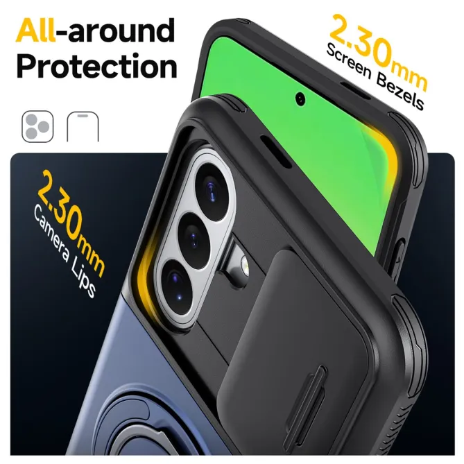 Coque Samsung Galaxy A27 Cache Caméra Anneau et Rangement Cartes