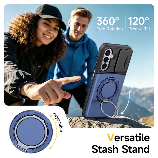 Coque Samsung Galaxy A27 Cache Caméra Anneau et Rangement Cartes