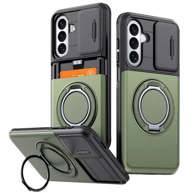 Coque Samsung Galaxy A27 Cache Caméra Anneau et Rangement Cartes