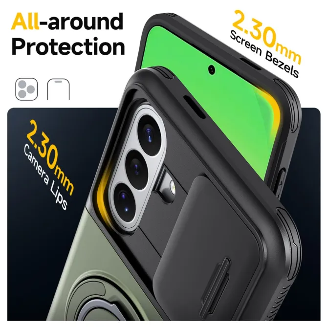 Coque Samsung Galaxy A27 Cache Caméra Anneau et Rangement Cartes